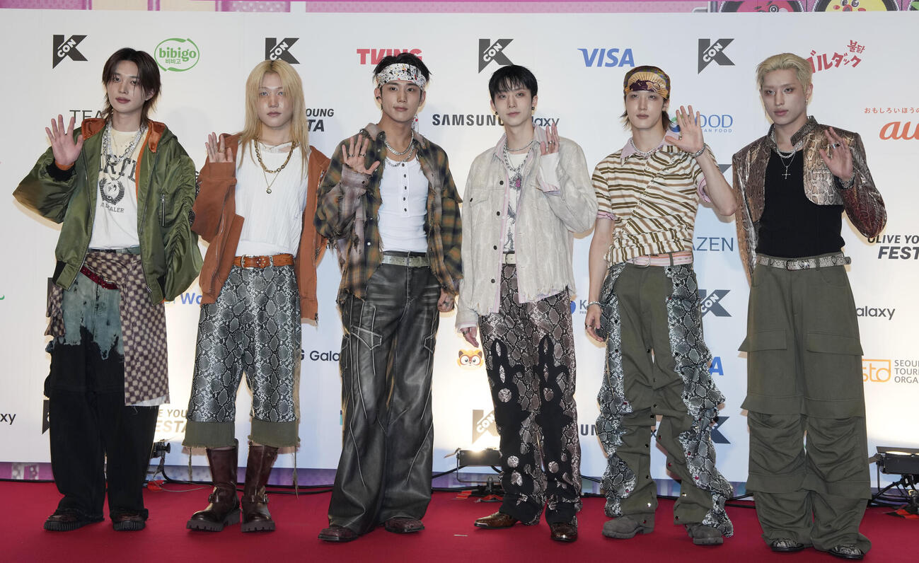「KCON JAPAN 2026」　レッドカーペットに登場するP1Harmony（撮影・小島史椰）