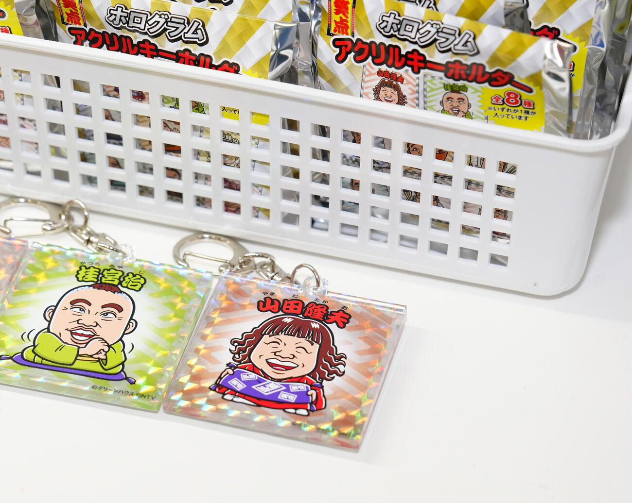 「笑点60周年特別展」で販売されるグッズ（撮影・江口和貴）