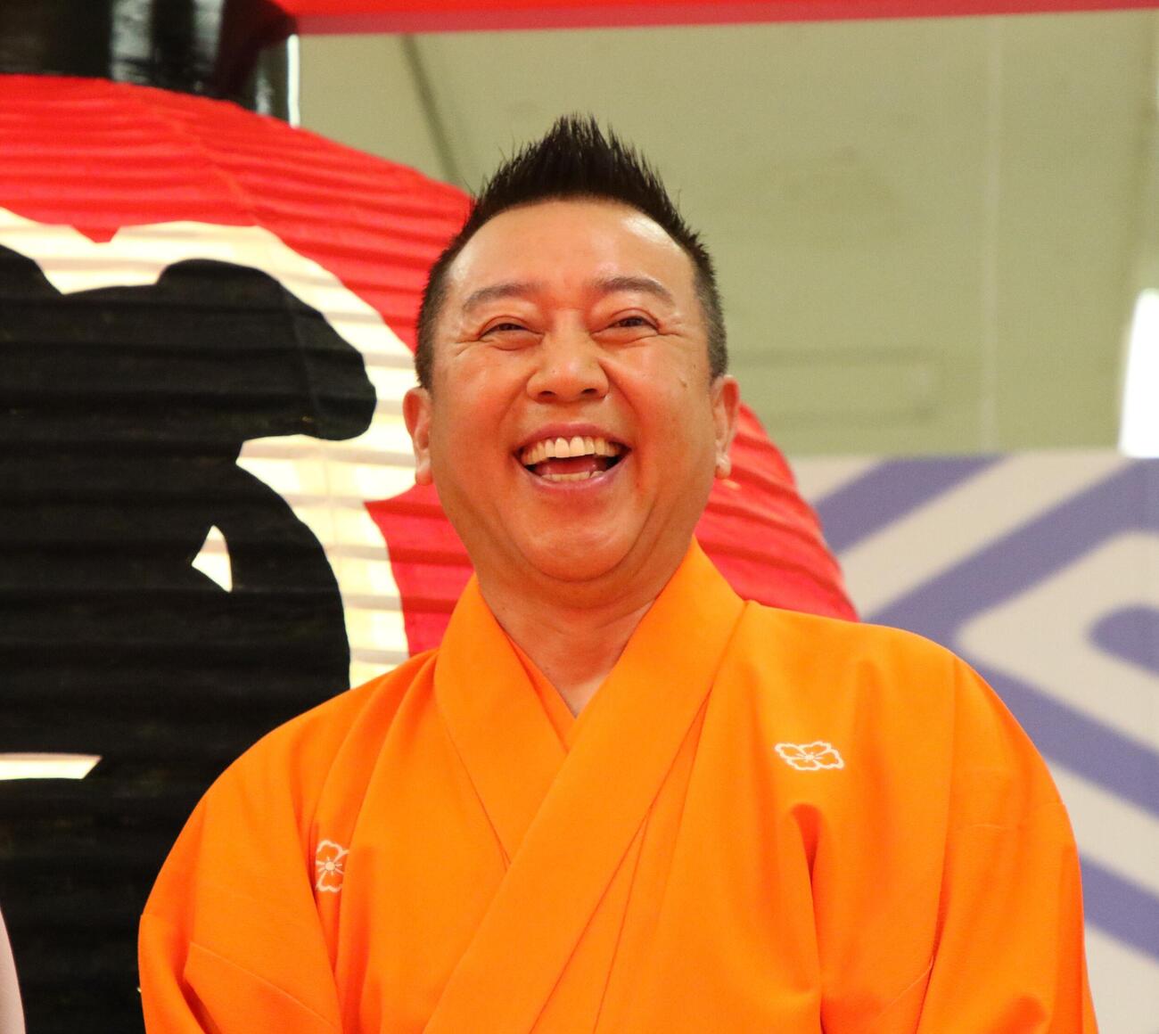 「笑点60周年特別展」で笑顔で取材に応じる林家たい平（撮影・田島優大）