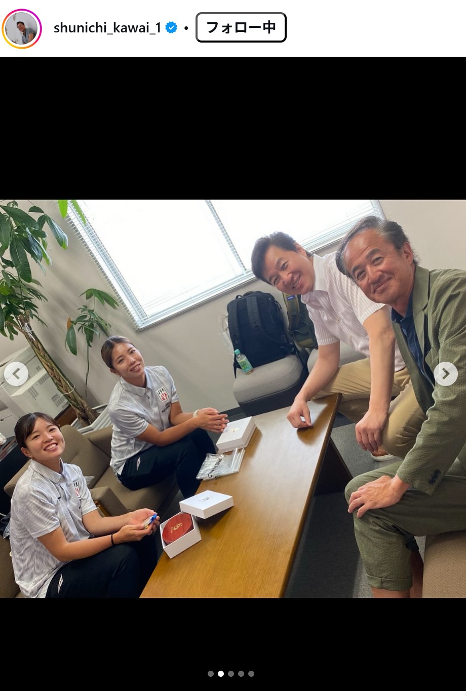 川合俊一のインスタグラムから