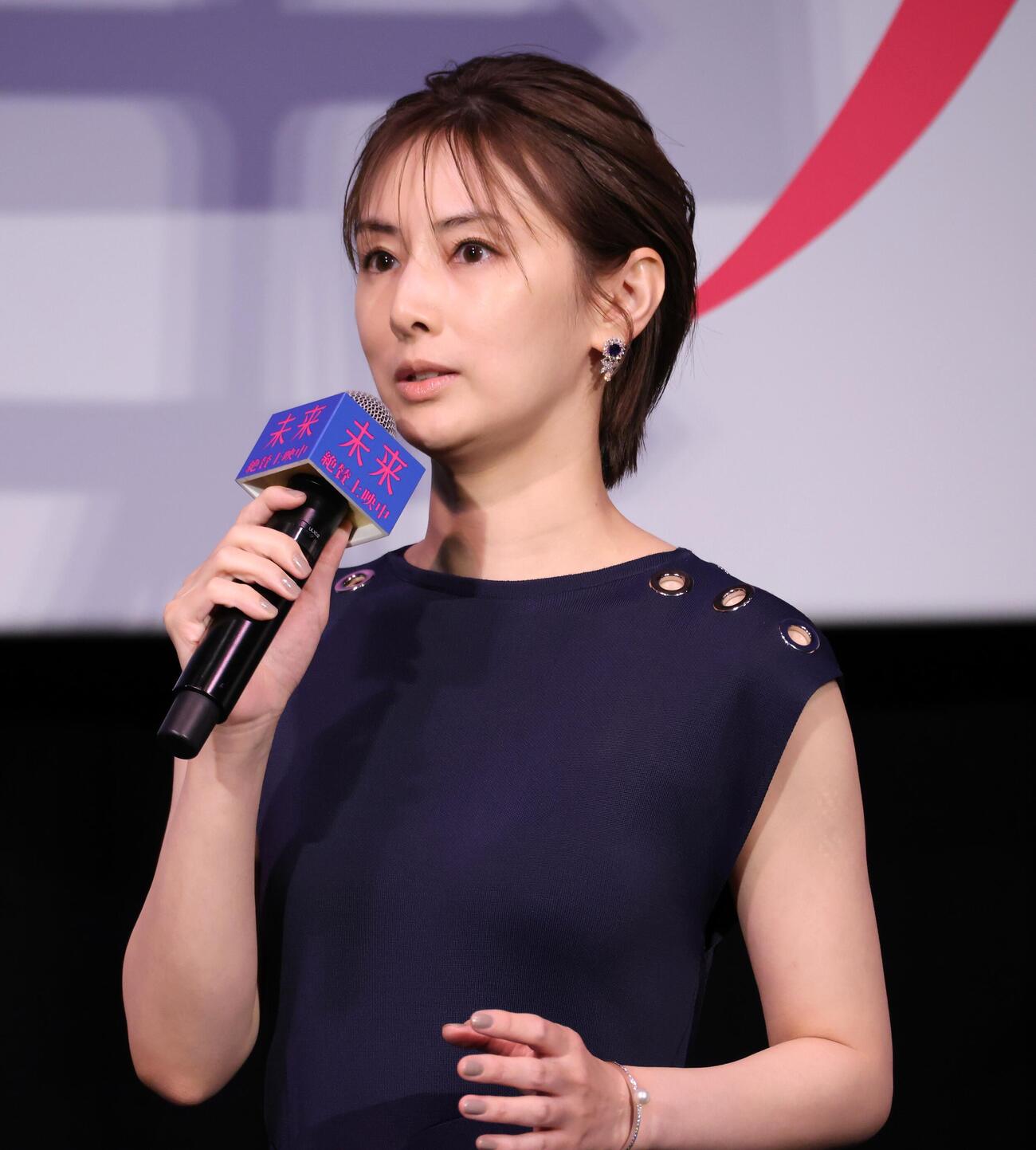 映画「未来」公開記念舞台あいさつを行う北川景子（撮影・中島郁夫）
