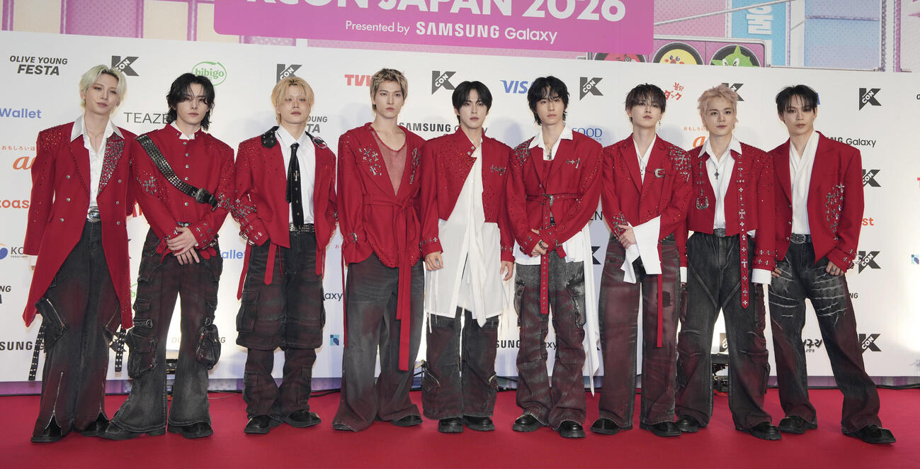 「KCON JAPAN 2026」　レッドカーペットに登場するJO1（撮影・小島史椰）