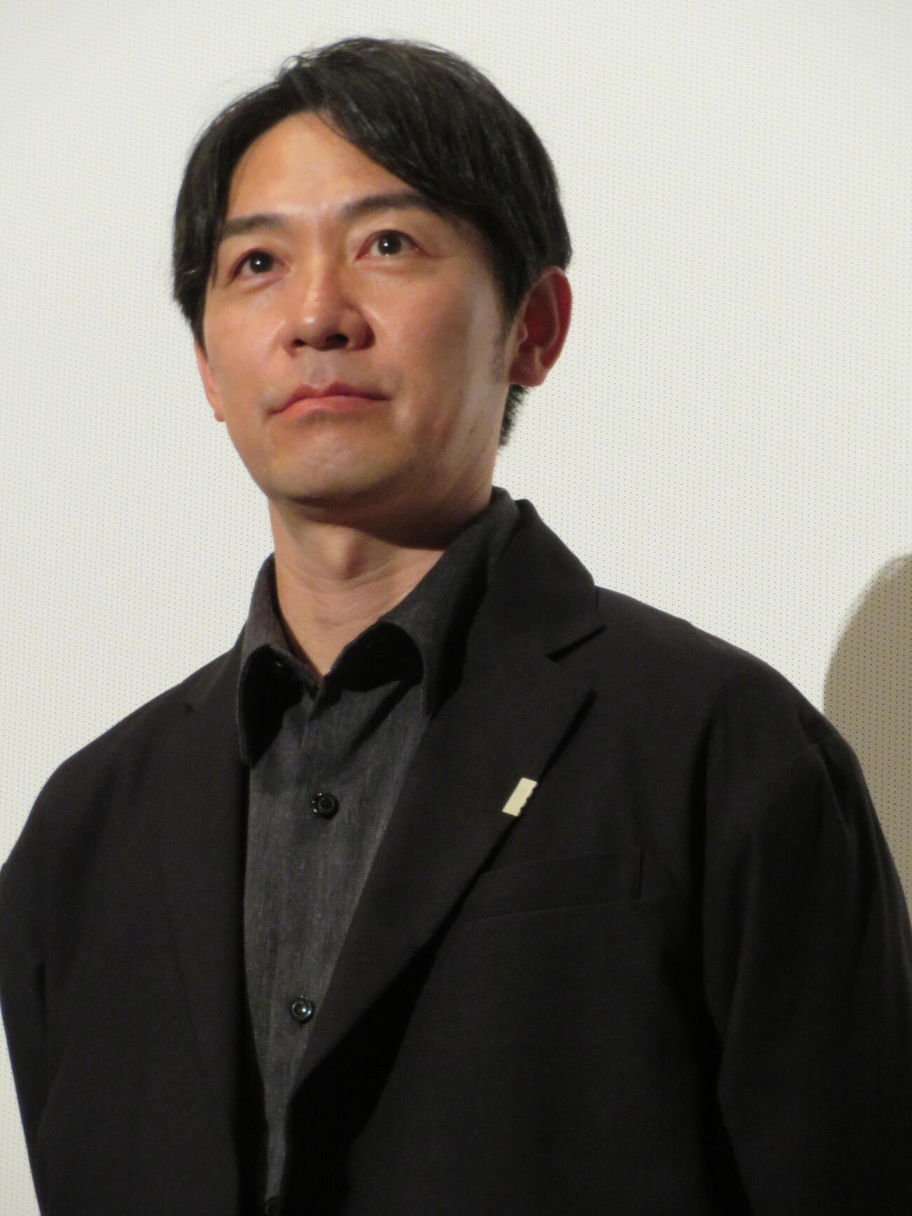 映画「POCA PON　ポカポン」初日舞台あいさつに登壇した尾関伸次（撮影・村上幸将）