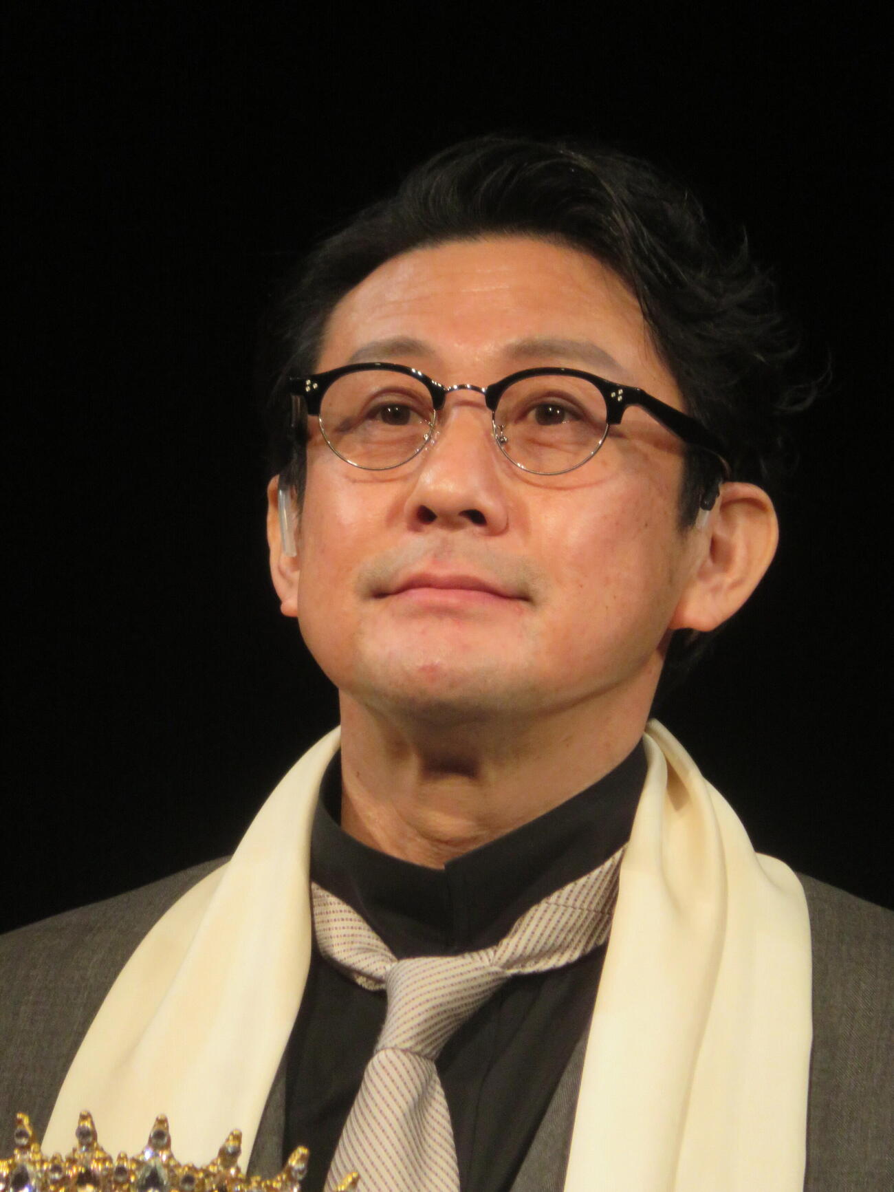 舞台「リチャード三世」開幕前会見＆公開舞台稽古に出席した浅野雅博（撮影・川田和博）