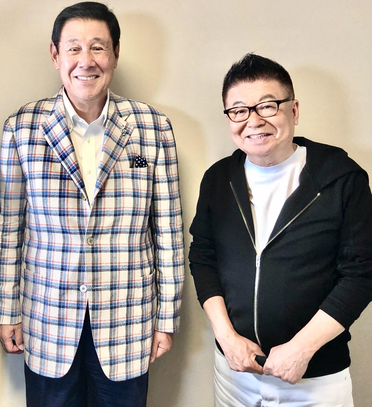 田淵幸一氏（左）と生島ヒロシ