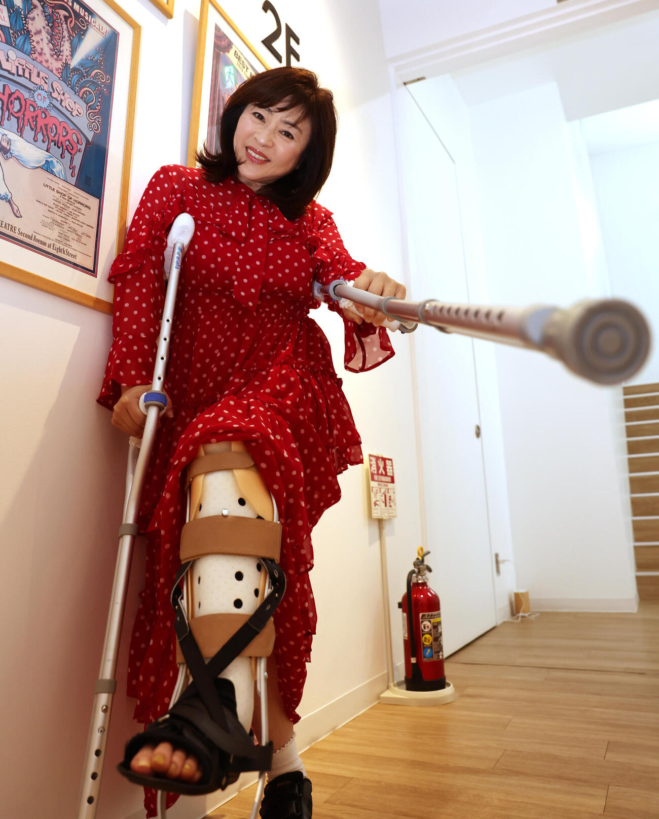 骨折から復帰した松本明子さん。「頑張るぞ」みたいな感じでお願いしますと声をかけると、シャッターを押す度に「頑張るぞ」と発声してくれました。とてもチャーミングな女性です（撮影・水谷安孝）