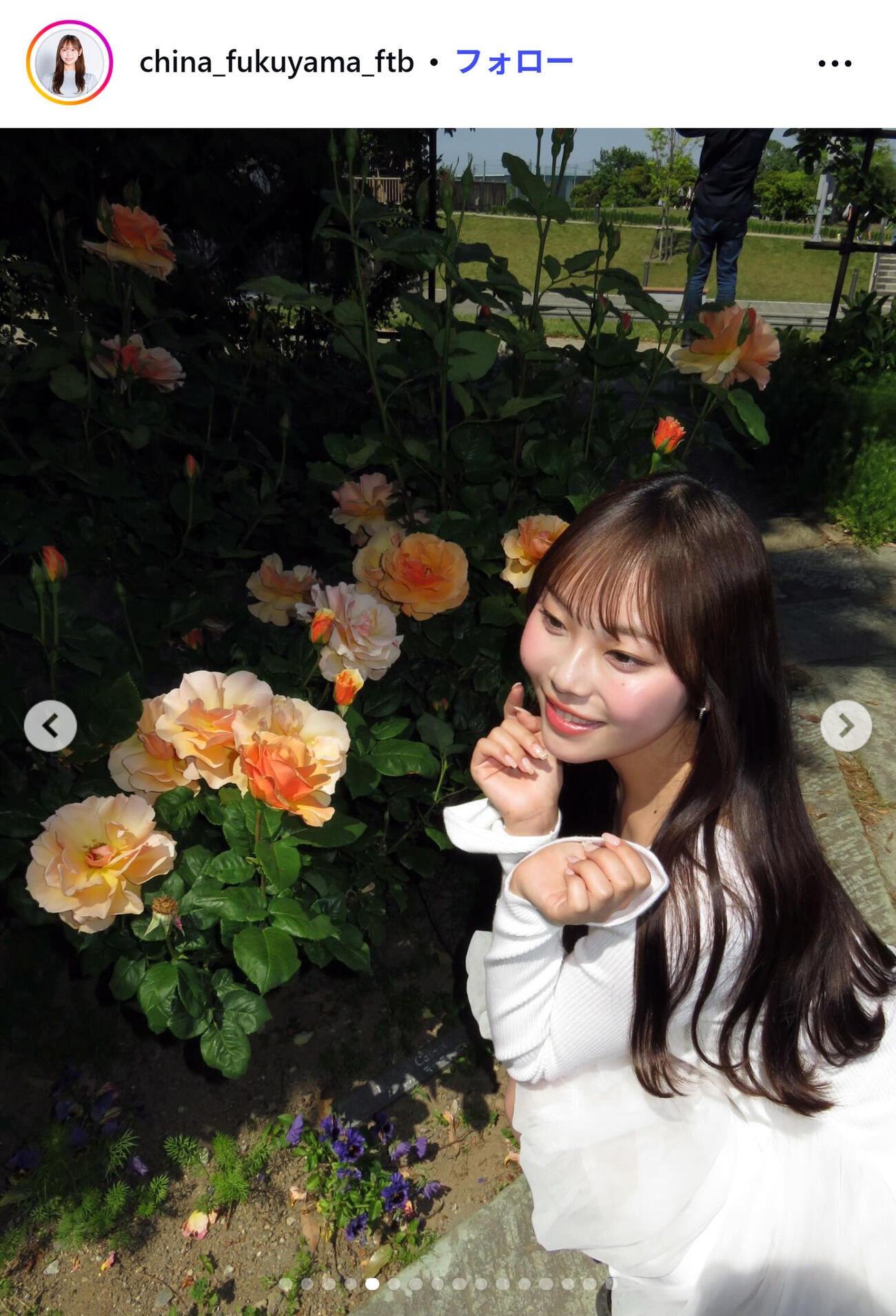 福山千奈アナのインスタグラムから