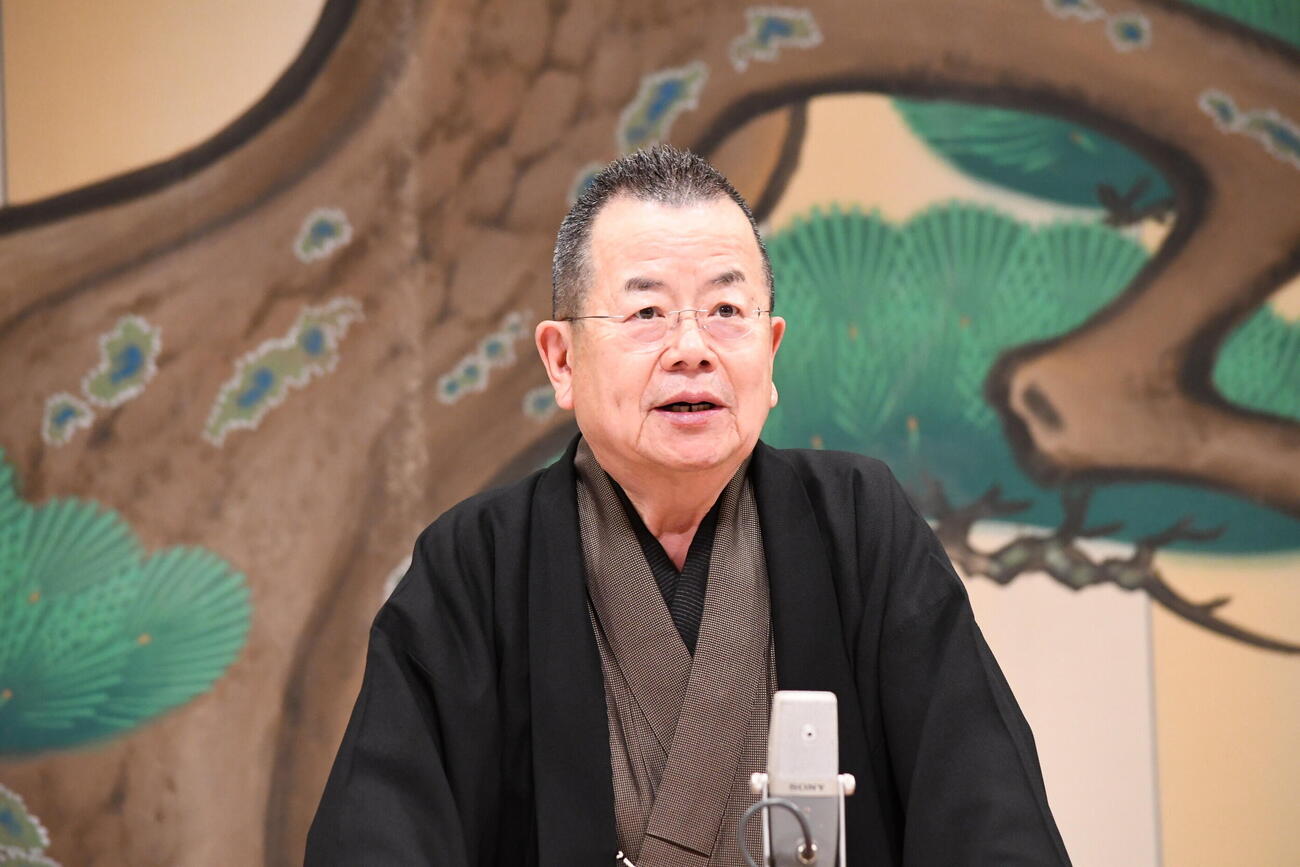 「吉例88　第四十四回　桂文珍独演会」の概要発表会見に出席した桂文珍（撮影・阪口孝志）