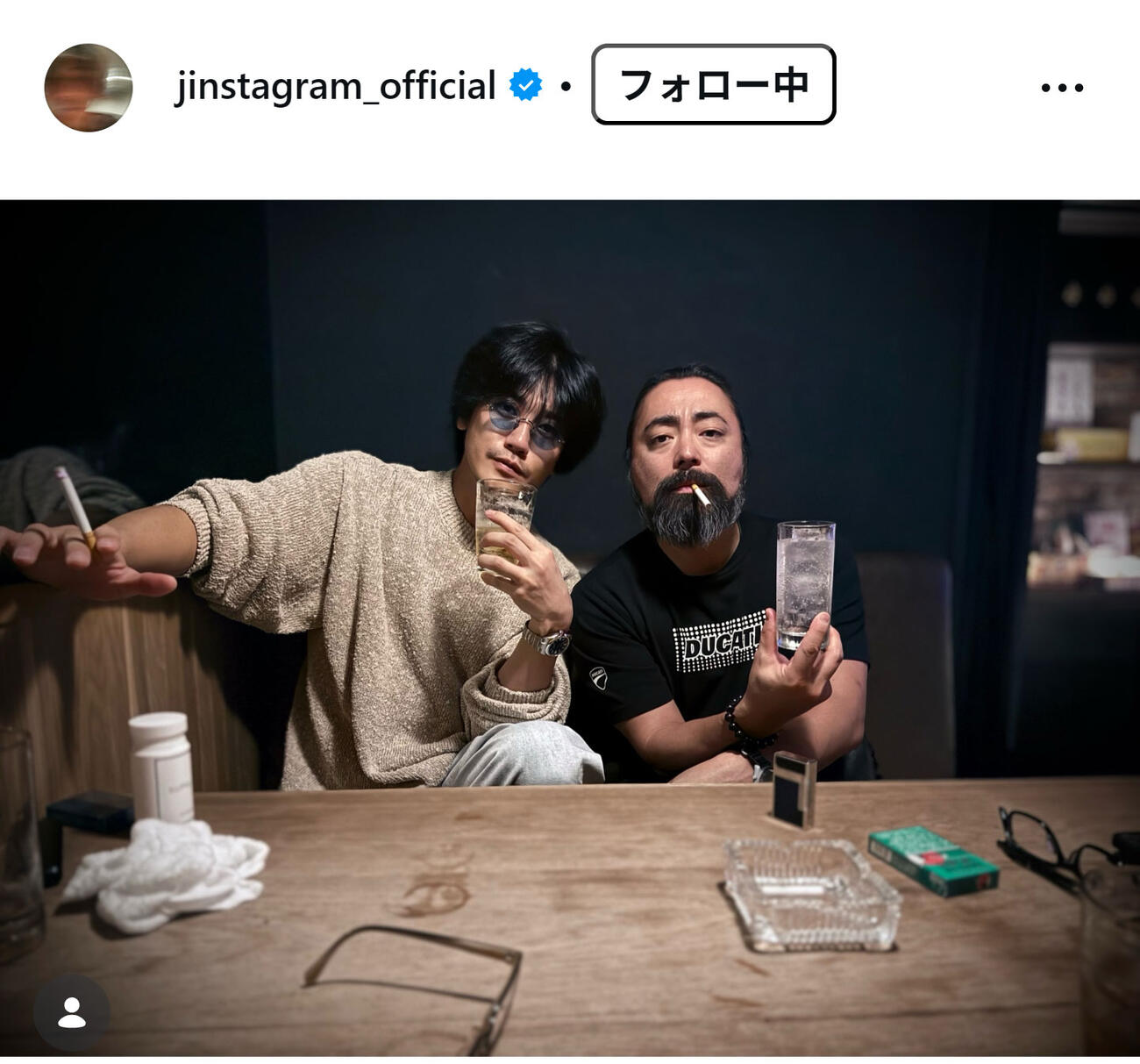 赤西仁のインスタグラムから
