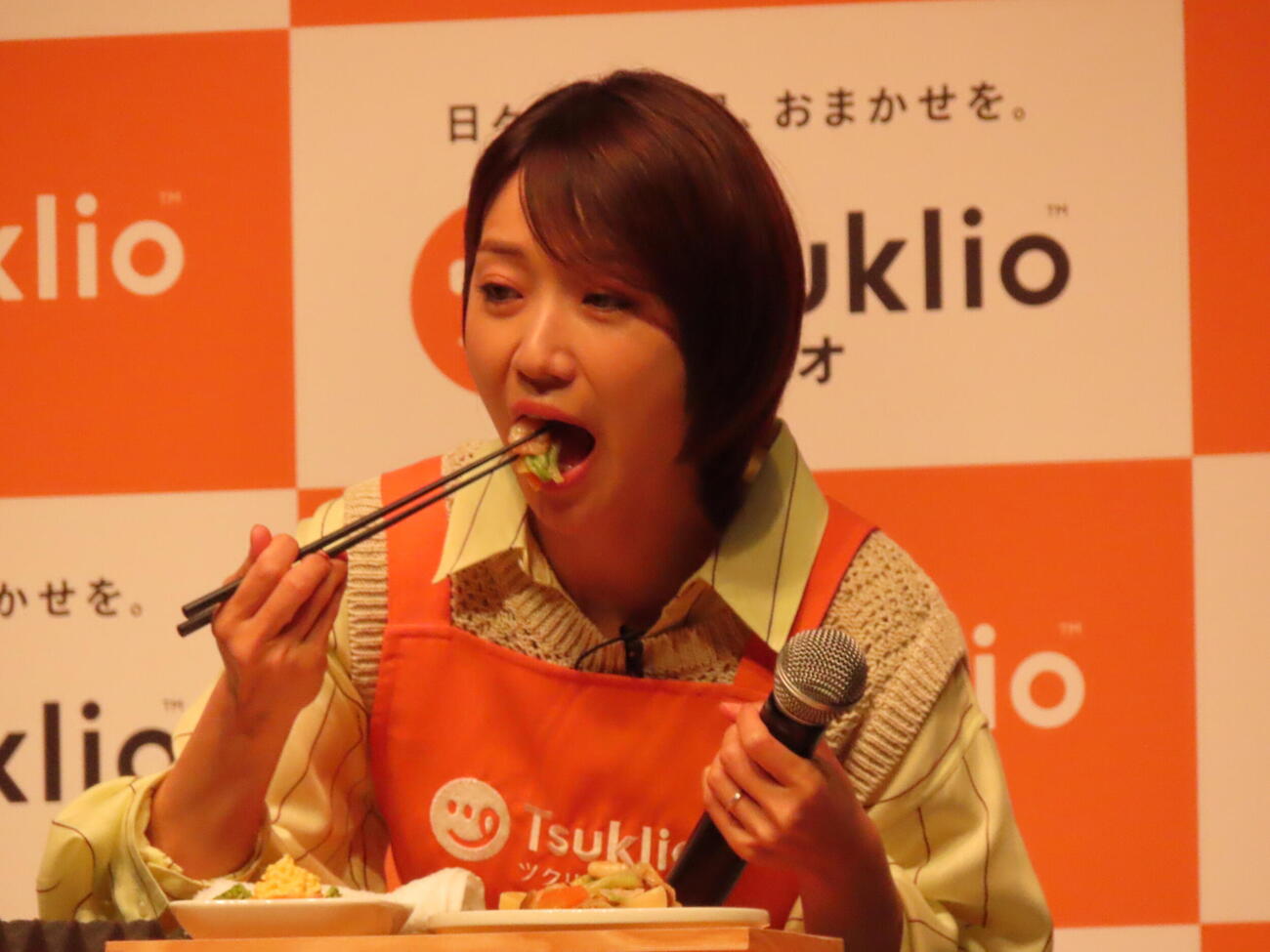 手料理サブスク「ツクリオ」新アンバサダー発表会に登壇した大島優子