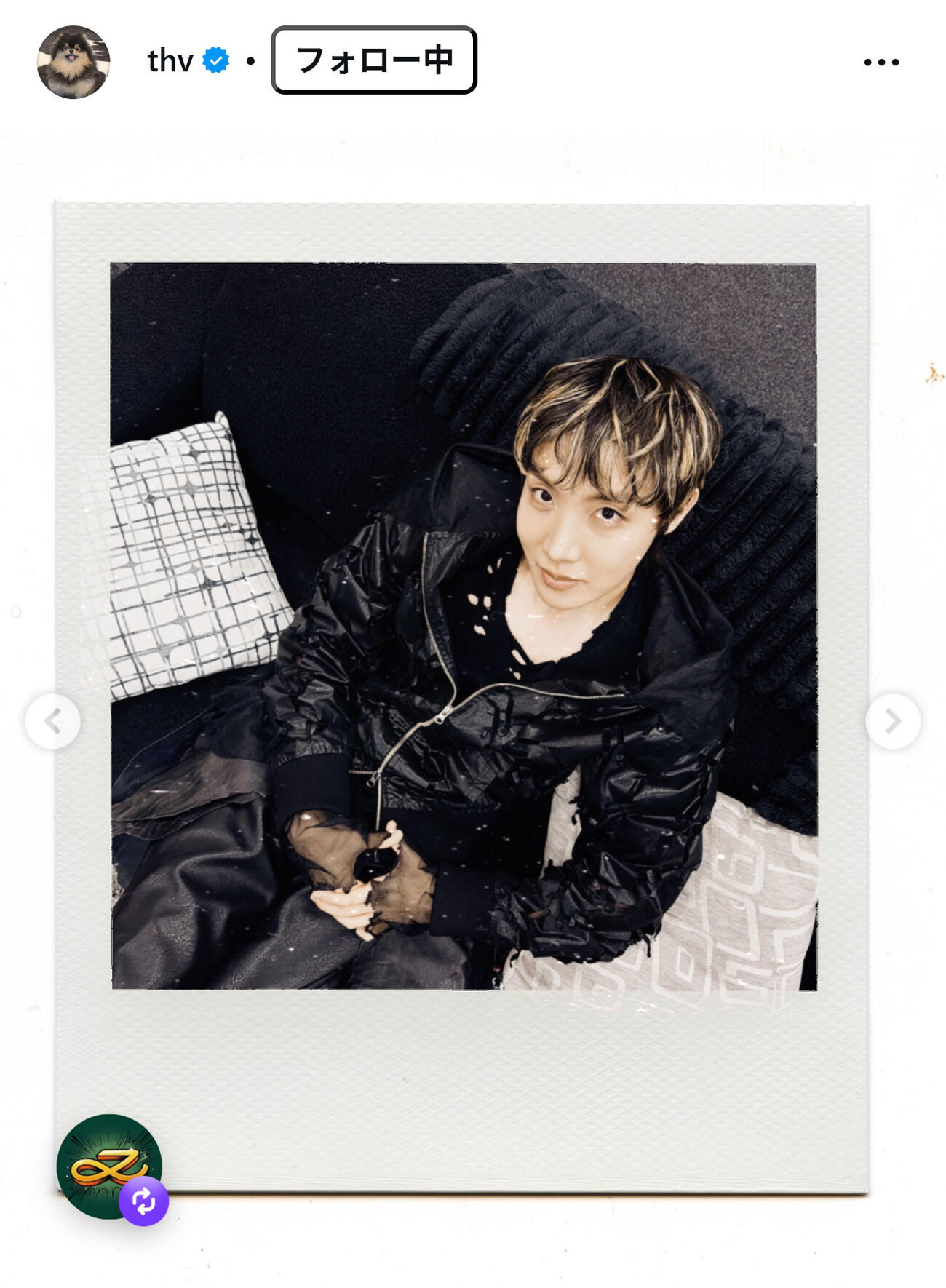 BTS・Vのインスタグラムから