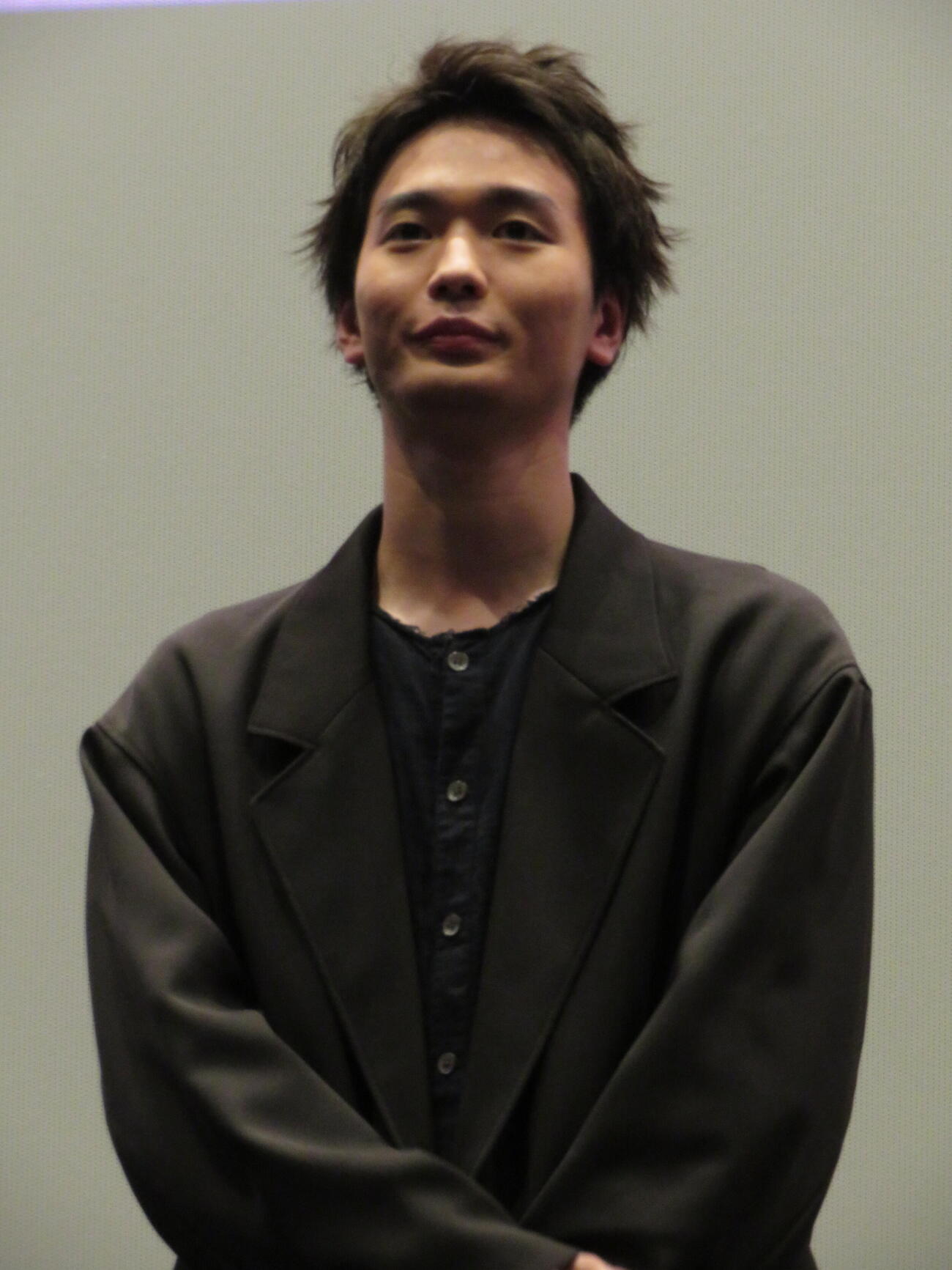 映画「NEW GROUP」完成披露上映会に登壇した青木柚（撮影・村上幸将）