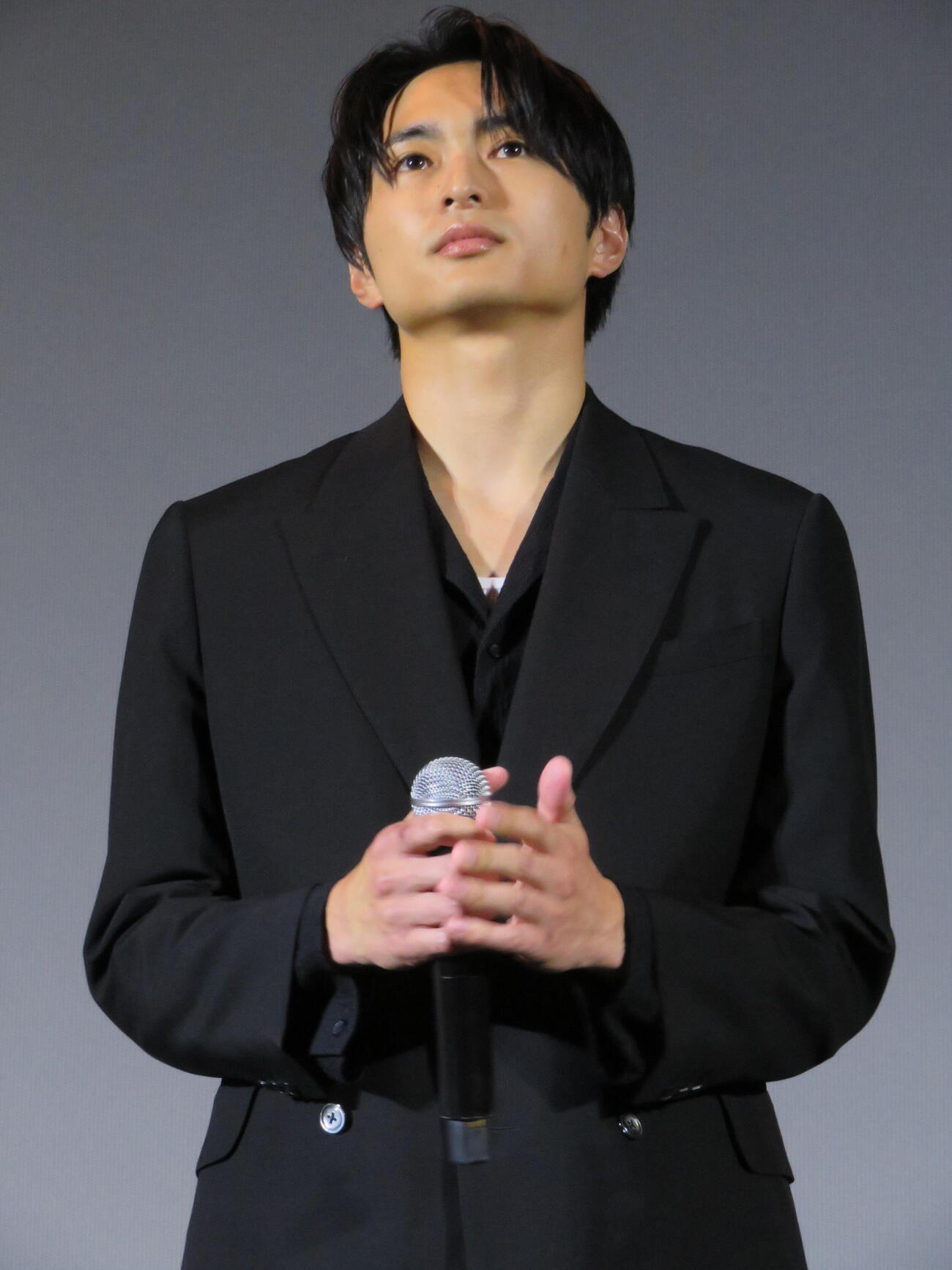 映画「JOTARO」公開記念舞台あいさつに登壇した平野宏周（撮影・村上幸将）
