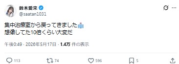 鈴木愛來のXから