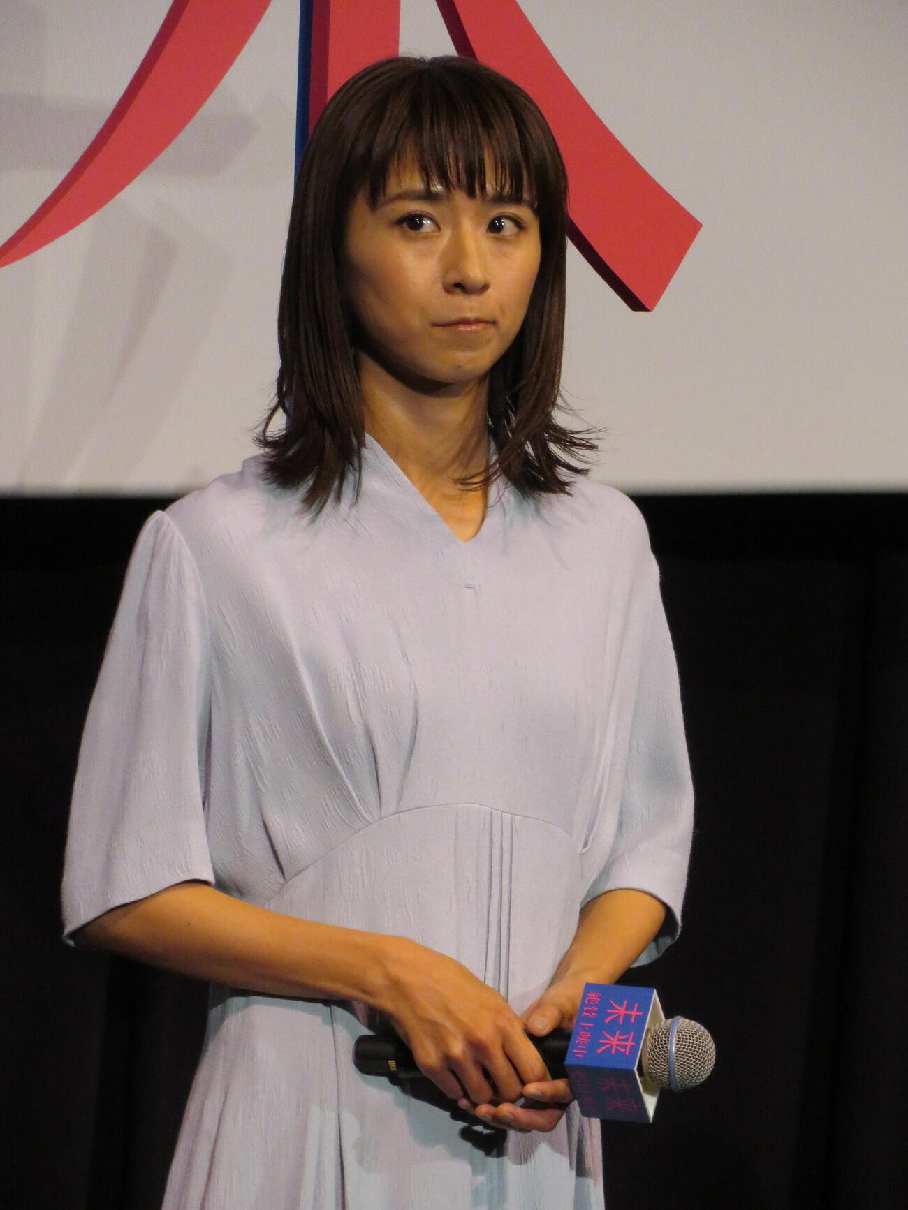 映画「未来」公開御礼舞台あいさつに登壇した黒島結菜（撮影・村上幸将）