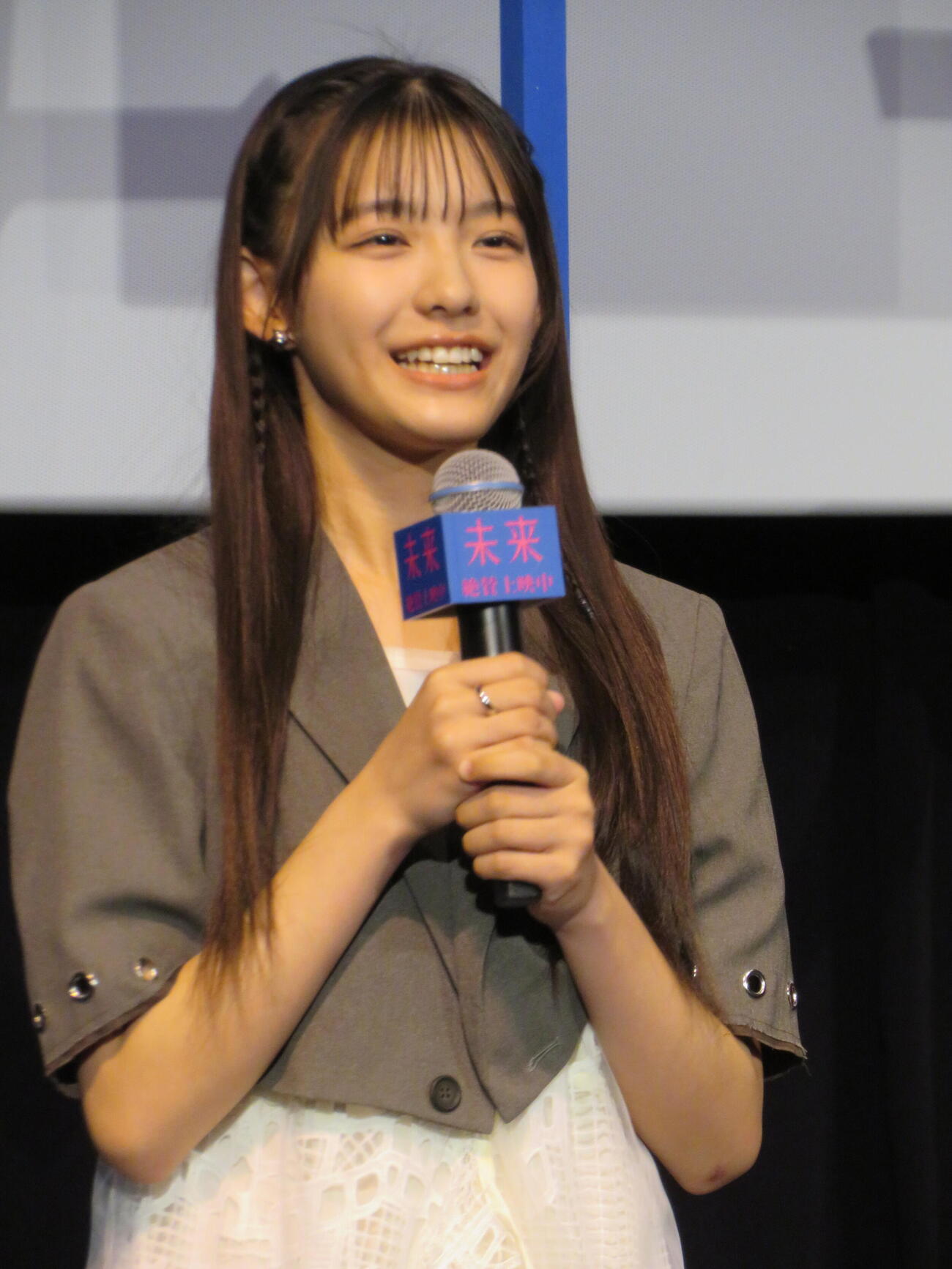 映画「未来」公開御礼舞台あいさつに登壇した野澤しおり（撮影・村上幸将）
