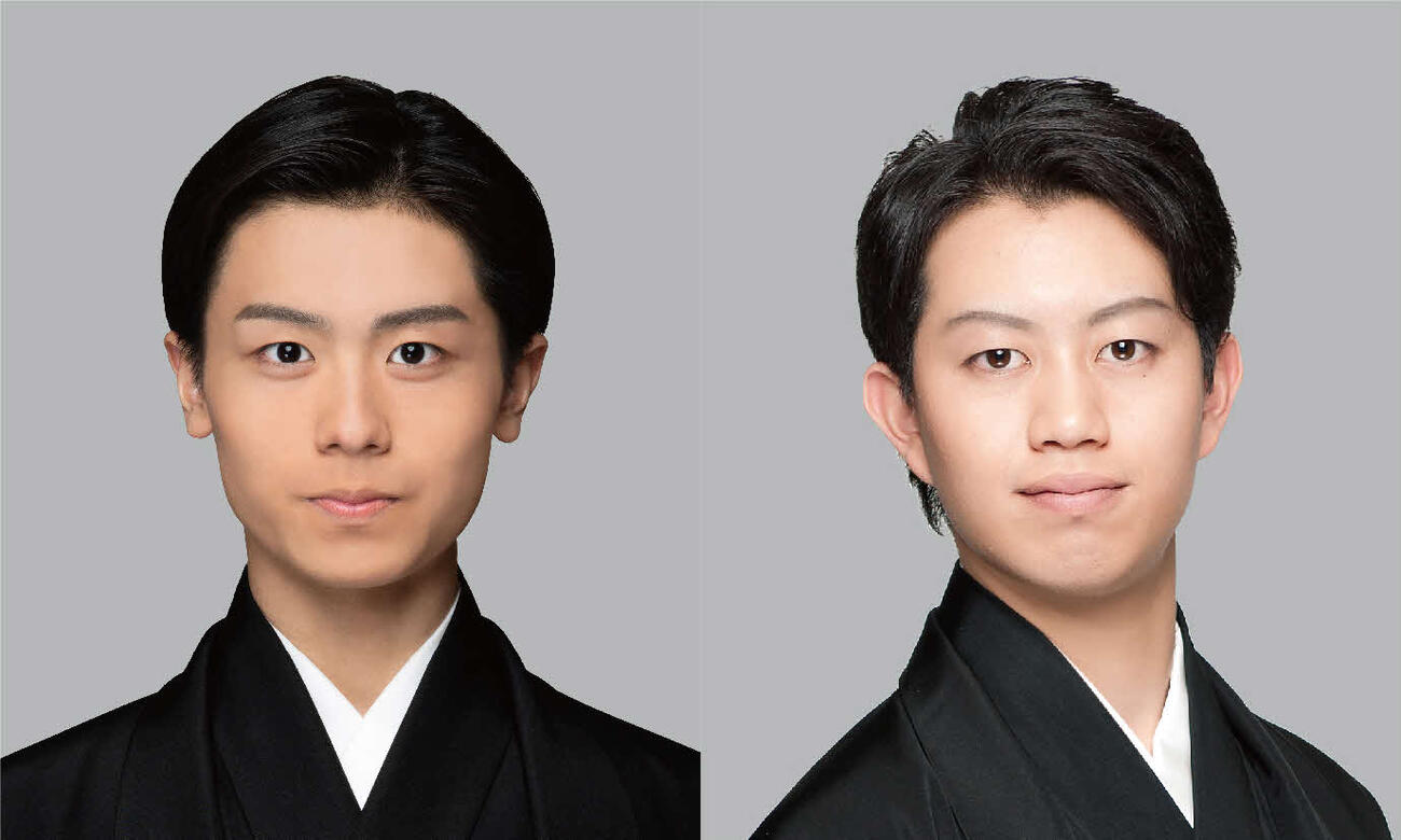 スーパー歌舞伎「もののけ姫」に出演する市川團子（左）、中村壱太郎
