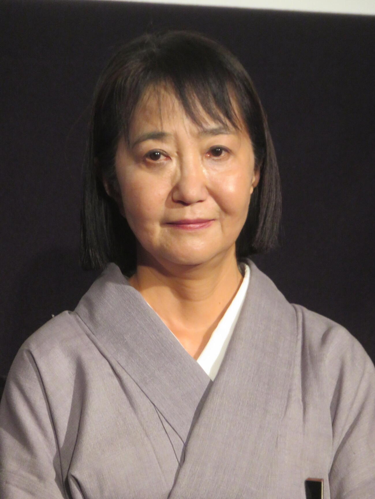 映画「祝山」完成披露舞台あいさつに出席した加門七海氏（撮影・川田和博）
