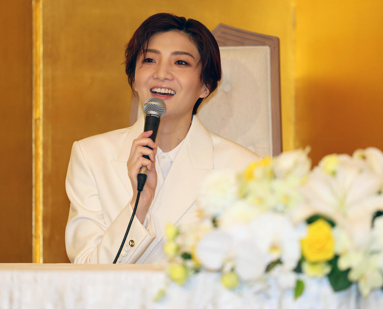 退団を発表した宝塚歌劇団月組トップスターの鳳月杏（撮影・宮崎幸一）