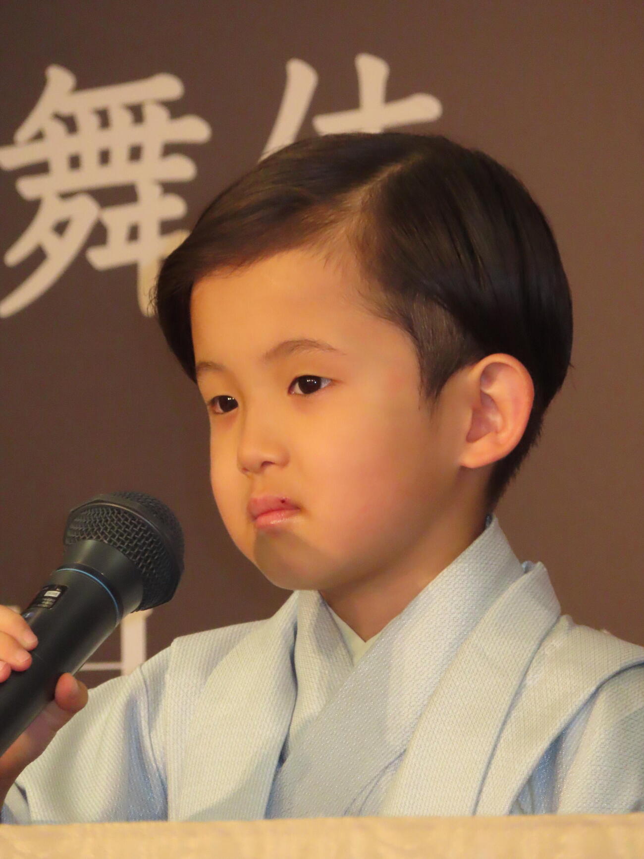「子連れ狼」取材会に参加した次男の中村夏幹
