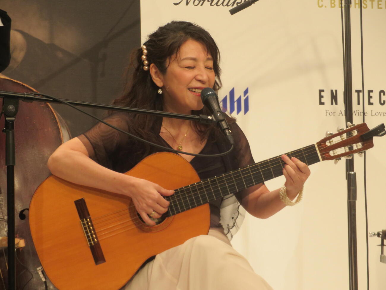 「インペリアルジャズ2026」取材会「イパネアの娘を披露する小野リサ（撮影・川田和博）