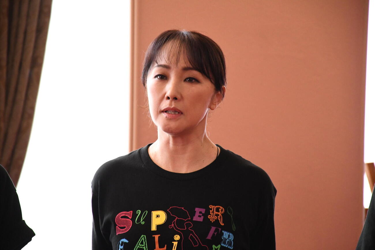ミュージカル「メリー・ポピンズ」の取材会に出席した濱田めぐみ（撮影・阪口孝志）