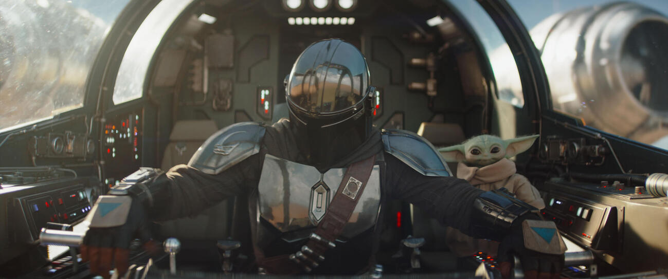 伝説の賞金稼ぎマンダロリアン（左）とグローグー　（C）2026 Lucasfilm Ltd.＆TM. All Rights Reserved.