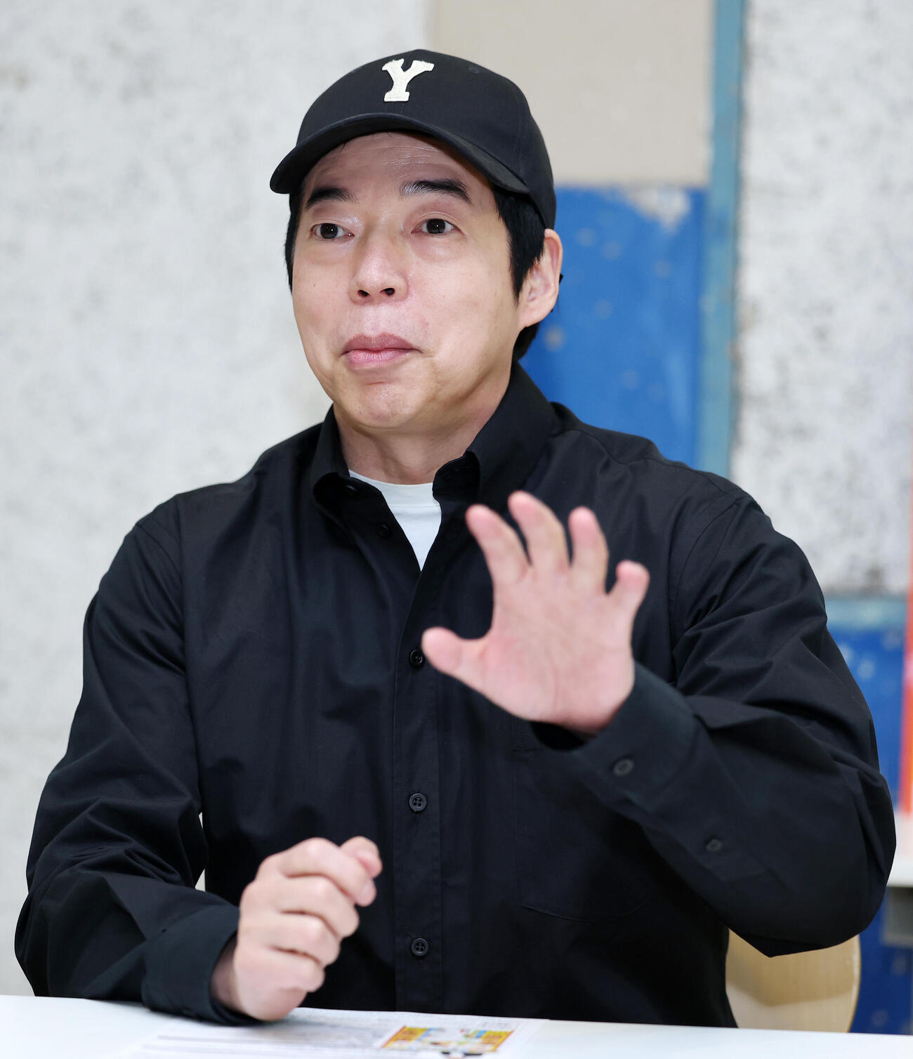 合同取材会に臨む今田耕司（撮影・鈴木正人）