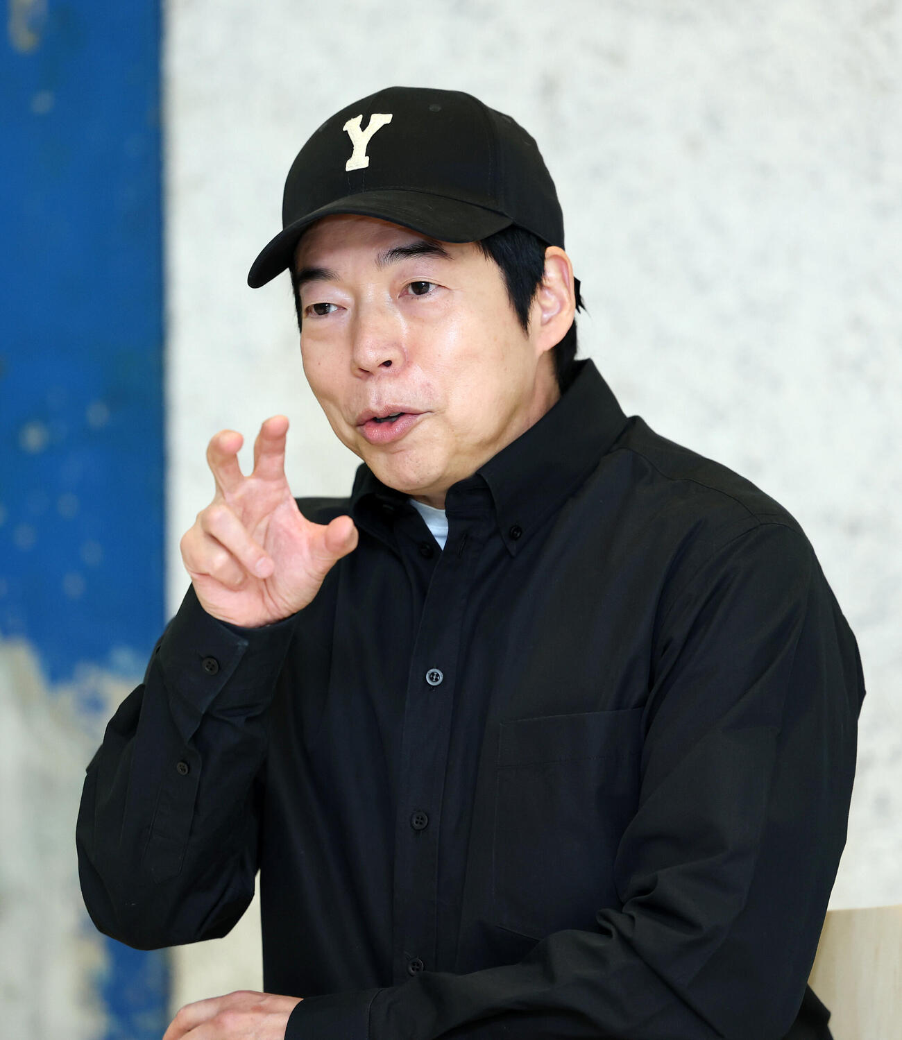 合同取材会に臨む今田耕司（撮影・鈴木正人）