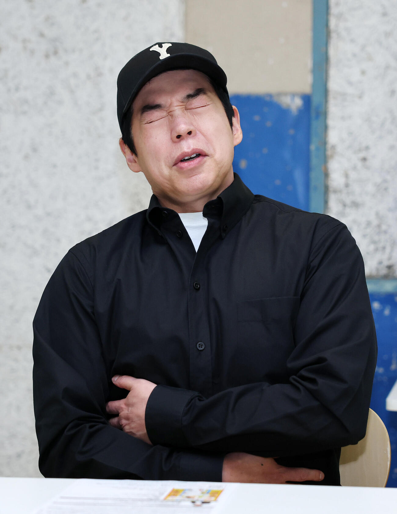 合同取材会に臨む今田耕司（撮影・鈴木正人）
