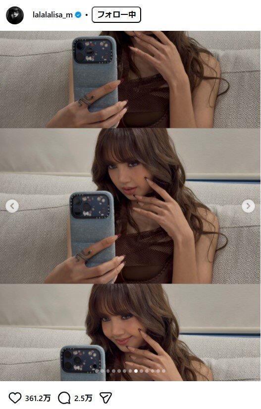 BLACKPINKのLISAのインスタグラムから