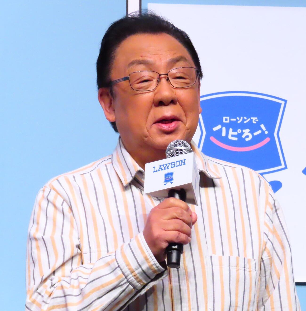 ローソン「超ハッピーすぎ！チャレンジ」施策発表会に出席した梅沢富美男