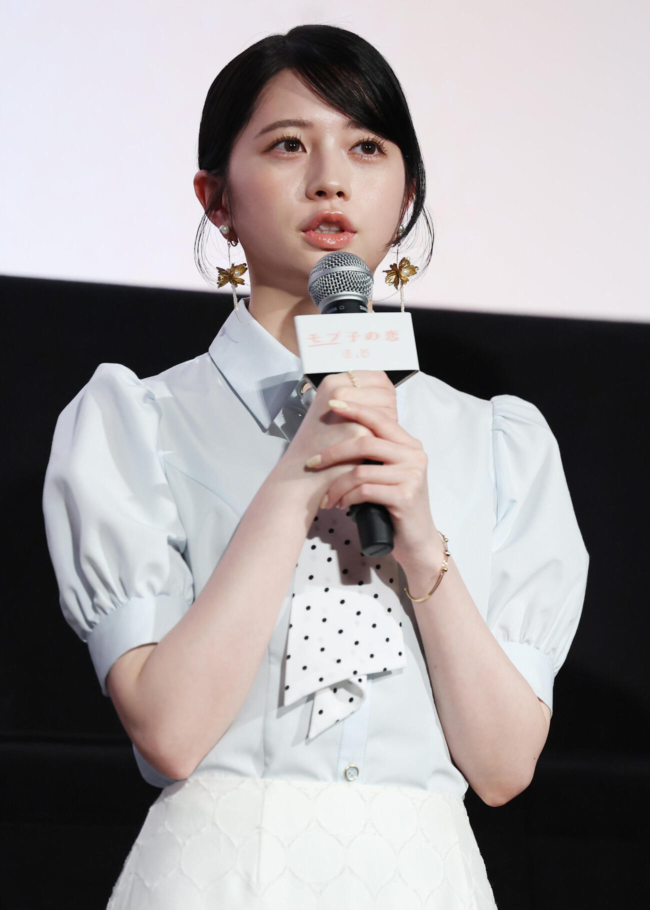 映画「モブ子の恋」公開直前イベントに登場しあいさつする桜田ひより（撮影・野上伸悟）