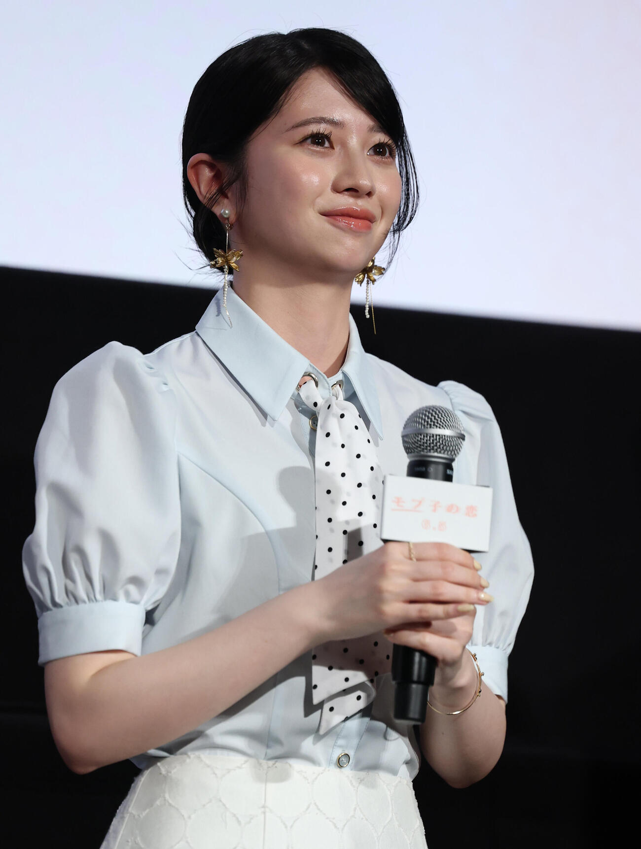 映画「モブ子の恋」公開直前イベントに登場しあいさつする桜田ひより（撮影・野上伸悟）