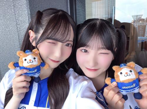 ≠ME谷崎早耶「天才的にかわいい」背番号38のユニフォーム姿 DeNA戦