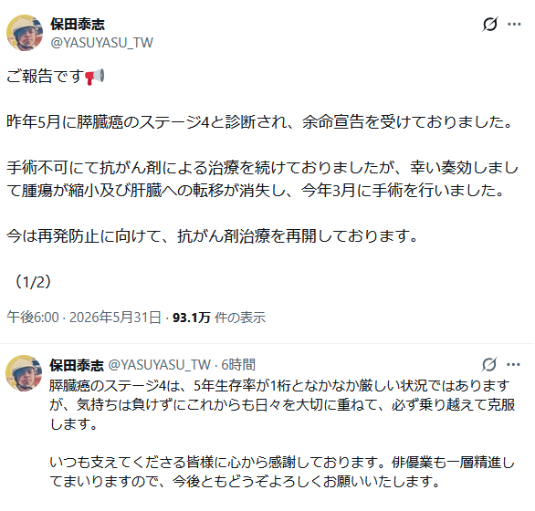 保田泰志のＸから
