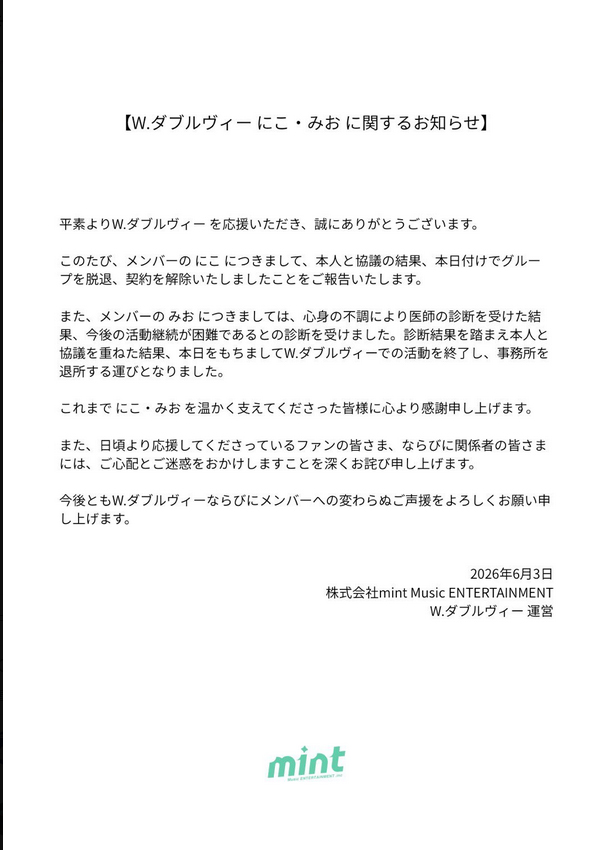 W.ダブルヴィーのXから