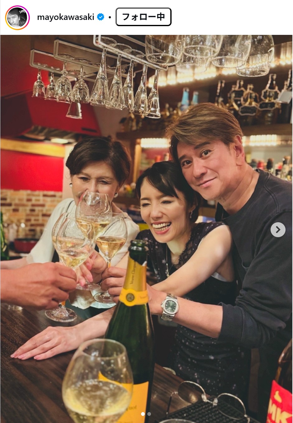 川﨑麻世のインスタグラムから