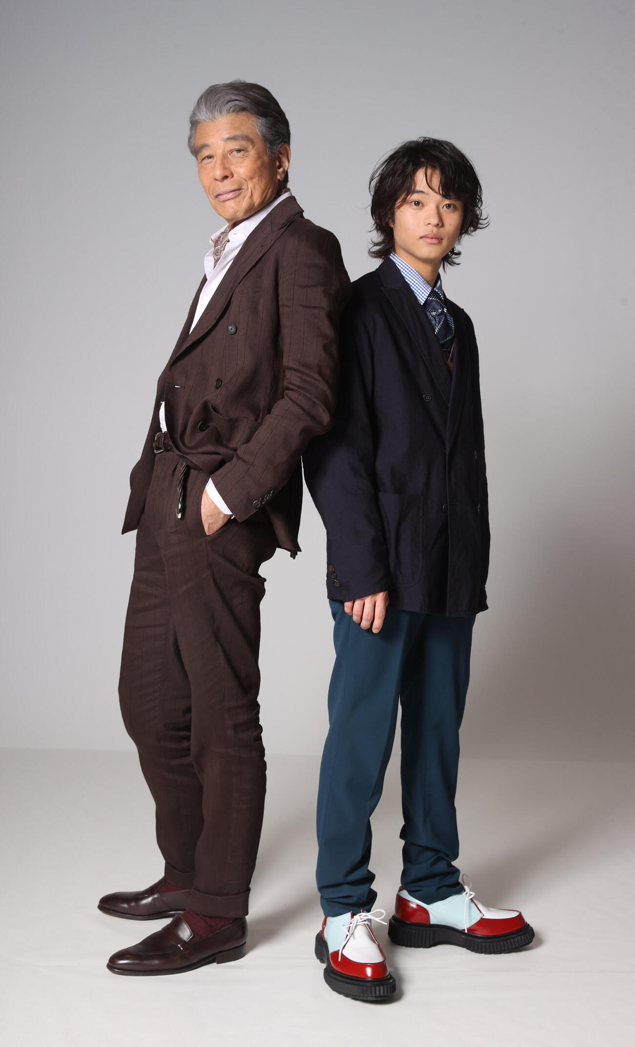 映画「免許返納！？」で共演する親子のように仲の良い舘ひろし（左）と黒川想矢（撮影・柴田隆二）