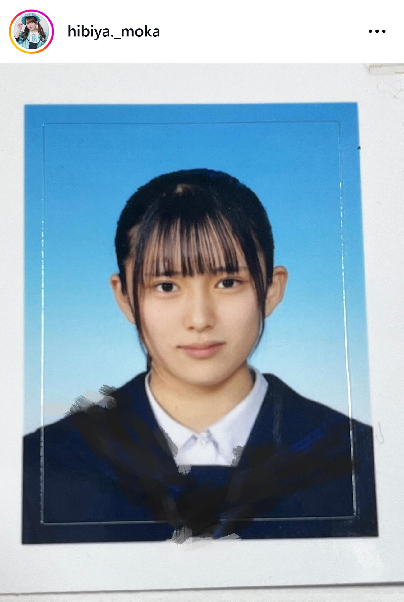 中学時代の写真（日比谷萌甘のインスタグラムから）