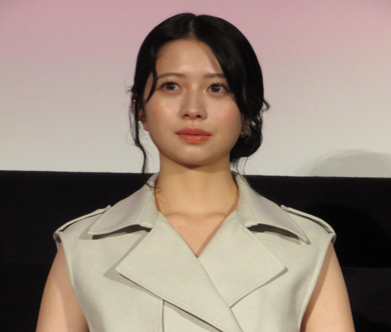 映画「モブ子の恋」公開記念舞台あいさつに登壇した桜田ひより（撮影・村上幸将）