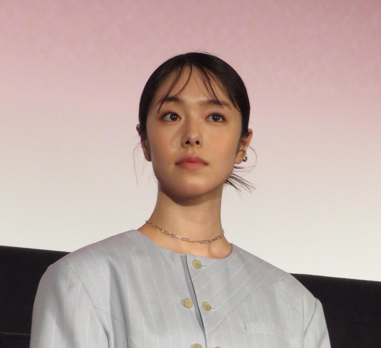 映画「モブ子の恋」公開記念舞台あいさつに登壇した唐田えりか（撮影・村上幸将）