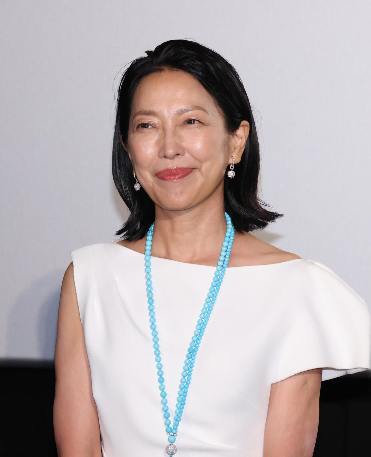 劇場版「旅人検視官　道場修作」初日舞台あいさつを行う羽田美智子（撮影・中島郁夫）.