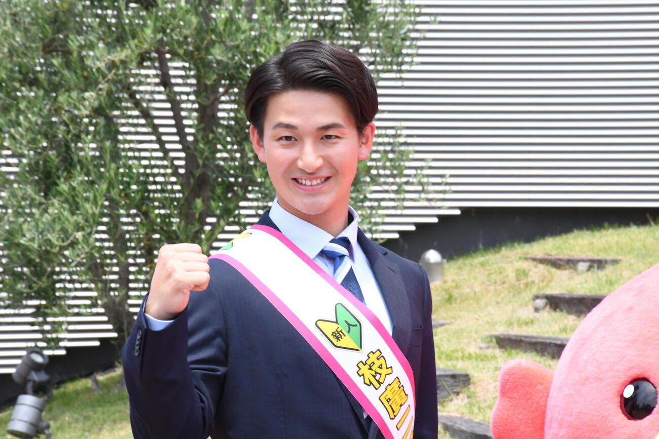 ABCテレビの新人、枝廣二葉アナウンサー（撮影・阪口孝志）