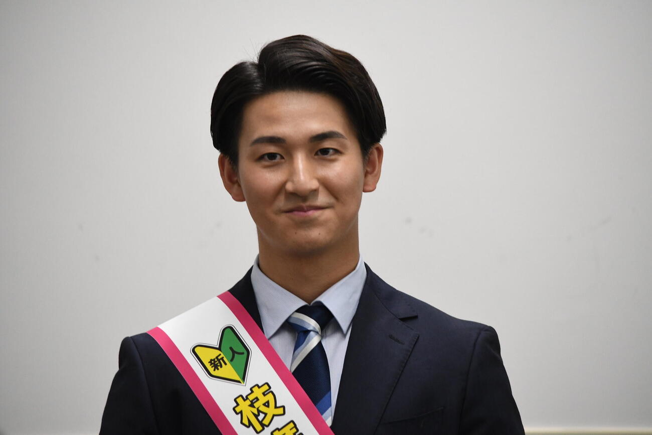 ABCテレビの新人、枝廣二葉アナウンサー（撮影・阪口孝志）