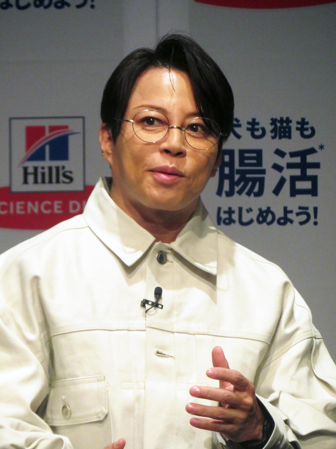 ペットフードメーカー「ヒルズ」新製品発表会に出席した西川貴教（撮影・川田和博）
