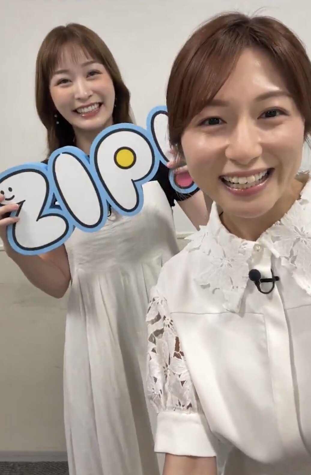 共演したフリーの岩田絵里奈アナウンサー（左）と日本テレビの市來玲奈アナウンサー