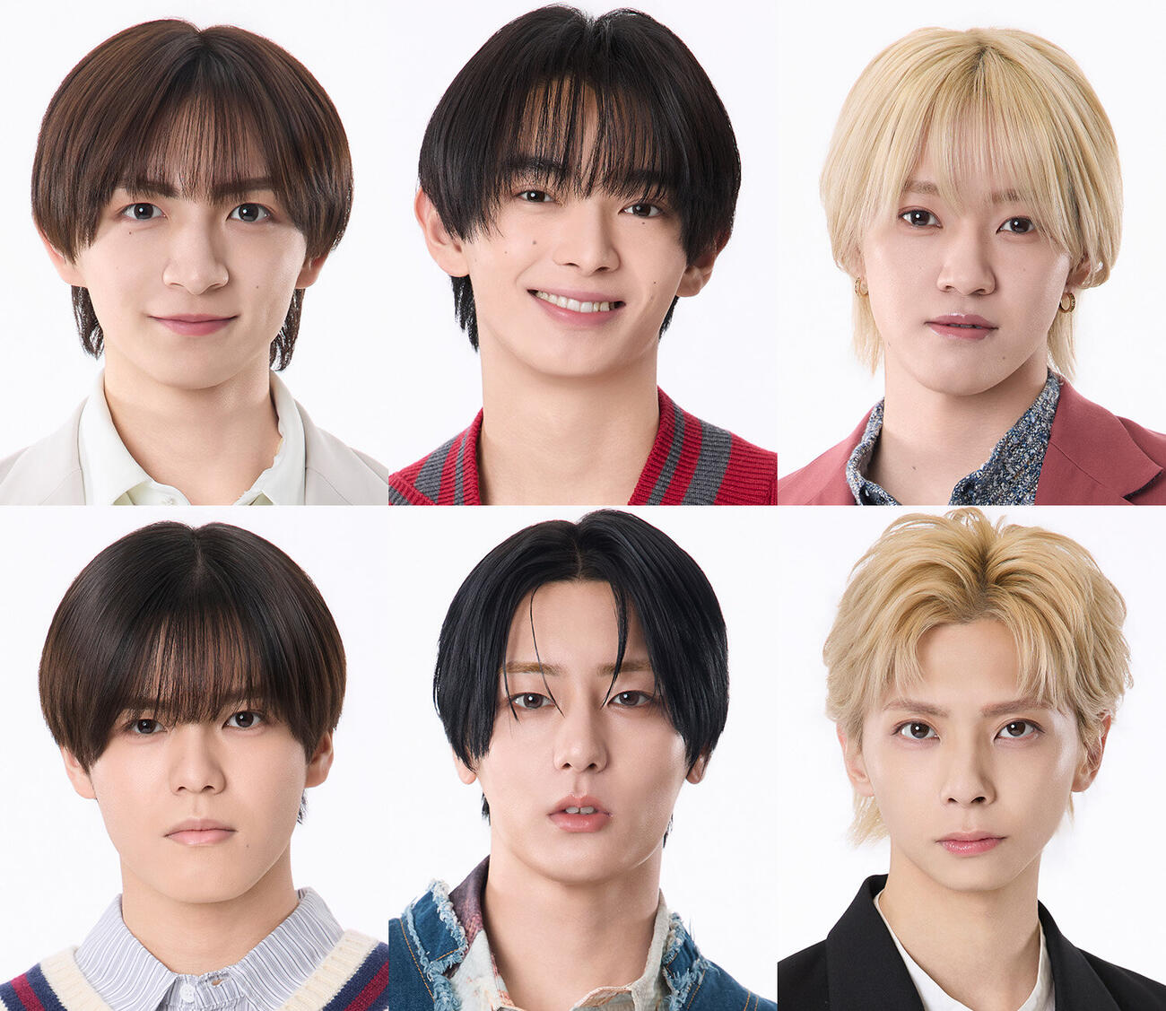 堂本光一演出の舞台「百鬼夜鏡」に出演する、上段左から川﨑皇輝、内村颯太、元木湧、下段左から北川拓実、安嶋秀生、松尾龍
