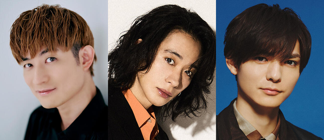 堂本光一演出の舞台「百鬼夜鏡」に出演する、左から松崎祐介、戸塚祥太、薮宏太