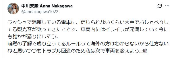 中川安奈のXから